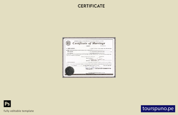 Plantilla de certificado de matrimonio lista para imprimir, EE. UU., Distrito de